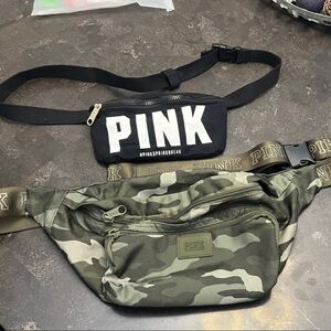 PINK Victoria's Secret Camouflage and Black Belt Bags